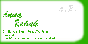anna rehak business card